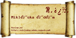 Miklóska Ádám névjegykártya
